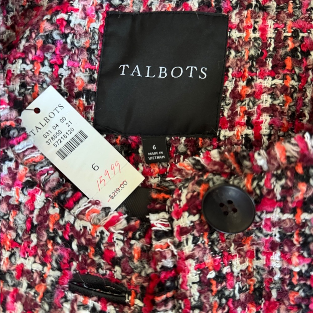 Talbots Tweed Jacket Skirt Set Pink Boucle Preppy Chic Size 6 NEW WITH TAGS - Picture 7 of 15